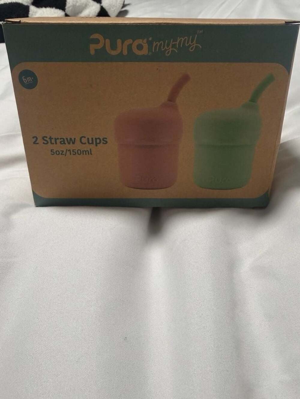Pura my-my 5oz/150ml Silicone Straw Cups 2-Pack for Babies and Toddlers